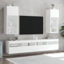 Szafka TV z LED, biała, 40,5x30x90 cm Lumarko!
