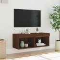 Szafka TV z oświetleniem LED, brązowy dąb, 80x30x30 cm Lumarko!
