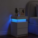 Szafka nocna z oświetleniem LED, biała, 35x39x55 cm Lumarko!