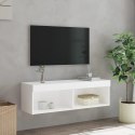 Szafka TV z oświetleniem LED, biała, 100x30x30 cm Lumarko!
