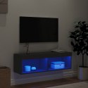 Szafka TV z oświetleniem LED, czarna, 100x30x30 cm Lumarko!
