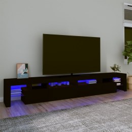 Szafka pod TV z oświetleniem LED, czarna, 260x36,5x40 cm Lumarko!
