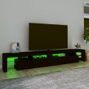 Szafka pod TV z oświetleniem LED, czarna, 260x36,5x40 cm Lumarko!