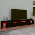 Szafka pod TV z oświetleniem LED, czarna, 260x36,5x40 cm Lumarko!