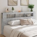 Wezgłowie łóżka z LED, szarość betonu, 200x18,5x103,5 cm Lumarko!
