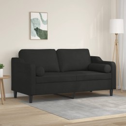 2-osobowa sofa z poduszkami, czarna, 140 cm, tkanina Lumarko!