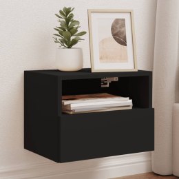 Ścienna szafka TV, czarna, 40x30x30 cm, materiał drewnopochodny Lumarko!