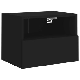 Ścienna szafka TV, czarna, 40x30x30 cm, materiał drewnopochodny Lumarko!