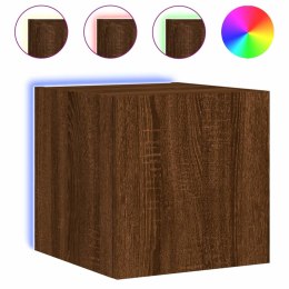 Ścienna szafka TV z LED, brązowy dąb, 30,5x35x30 cm Lumarko!