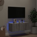 Ścienna szafka TV z LED, szary dąb sonoma, 80x35x31 cm Lumarko!