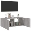 Ścienna szafka TV z LED, szary dąb sonoma, 80x35x31 cm Lumarko!