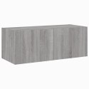 Ścienna szafka TV z LED, szary dąb sonoma, 80x35x31 cm Lumarko!