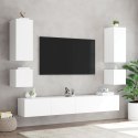 Ścienne szafki TV z LED, 2 szt., białe, 40,5x35x40 cm Lumarko!