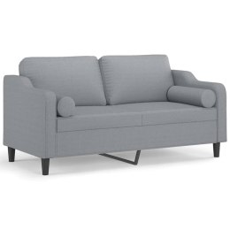 2-osobowa sofa z poduszkami, jasnoszara, 140 cm, tkanina Lumarko!