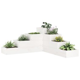 Donica ogrodowa, 4-poziomowa, 80,5x79x36 cm, biała, sosnowa Lumarko!