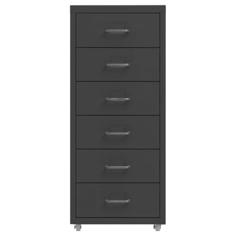 Mobilna szafka kartotekowa, antracytowa, 28x41x69 cm, metalowa Lumarko!