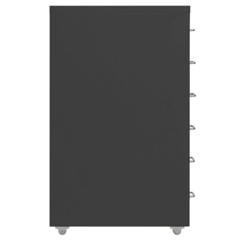 Mobilna szafka kartotekowa, antracytowa, 28x41x69 cm, metalowa Lumarko!