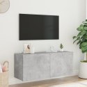 Ścienna szafka TV z LED, szarość betonu, 100x35x41 cm Lumarko!