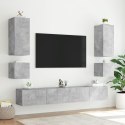 Ścienna szafka TV z LED, szarość betonu, 100x35x41 cm Lumarko!