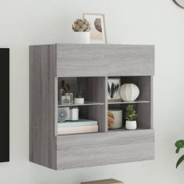 Ścienna szafka TV z LED, szary dąb sonoma, 58,5x30x60,5 cm Lumarko!