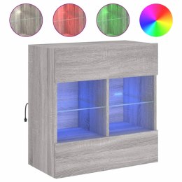 Ścienna szafka TV z LED, szary dąb sonoma, 58,5x30x60,5 cm Lumarko!