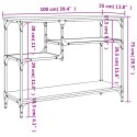 Stolik konsolowy z półkami, czarny, 100x35x75 cm Lumarko!