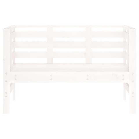 Ławka ogrodowa, biała, 111,5x53x71 cm, lite drewno sosnowe Lumarko!