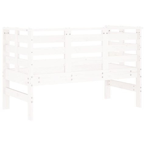 Ławka ogrodowa, biała, 111,5x53x71 cm, lite drewno sosnowe Lumarko!