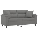 2-osobowa sofa z poduszkami, ciemnoszara, 140 cm, mikrofibra Lumarko!