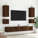 Ścienna szafka TV z LED, brązowy dąb, 100x35x31 cm Lumarko!