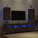 Ścienne szafki TV z LED, 2 szt., przydymiony dąb, 30,5x35x70 cm Lumarko!