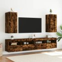 Ścienne szafki TV z LED, 2 szt., przydymiony dąb, 30,5x35x70 cm Lumarko!