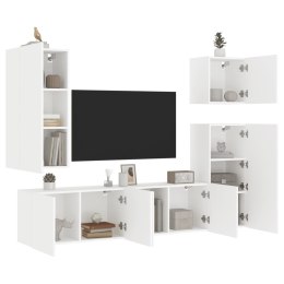 5-częściowy zestaw mebli TV, biały, materiał drewnopochodny Lumarko!
