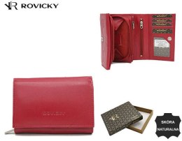 Skórzany kompaktowy portfel damski - Rovicky Lumarko!