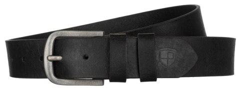 Skórzany pasek męski z tradycyjną klamrą w srebrnym kolorze - Peterson Lumarko!