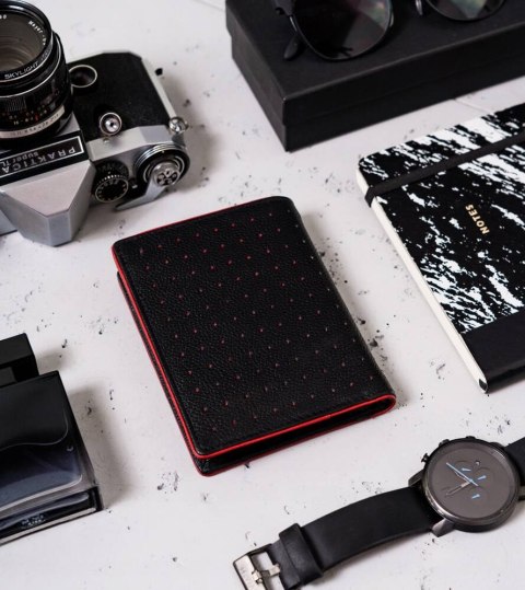 Skórzany portfel męski z kontrastowym obszyciem - Peterson Lumarko!