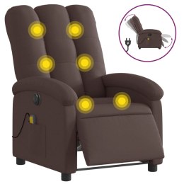 Rozkładany fotel masujący, elektryczny, ciemny brąz, tkanina Lumarko!