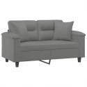 2-osobowa sofa z poduszkami, ciemnoszara, 120 cm, mikrofibra Lumarko!