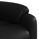 Elektryczny fotel rozkładany, czarny, obity sztuczną skórą Lumarko!