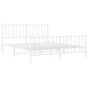 Metalowa rama łóżka z wezgłowiem i zanóżkiem, biała, 160x200 cm Lumarko!