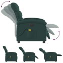 Rozkładany fotel masujący, elektryczny, ciemnozielony, tkanina Lumarko!