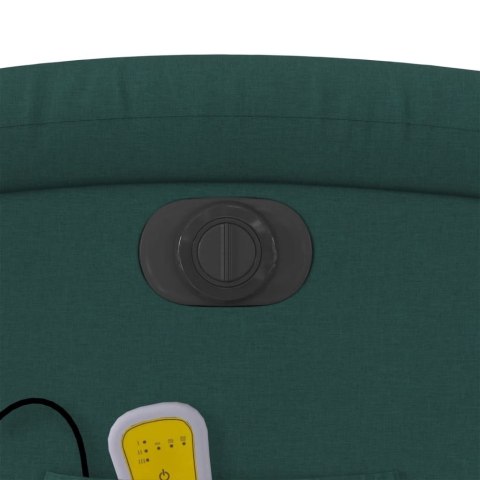 Rozkładany fotel masujący, elektryczny, ciemnozielony, tkanina Lumarko!