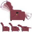 Rozkładany fotel masujący, winna czerwień, obity tkaniną Lumarko!