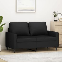 Sofa 2-osobowa, czarna, 120 cm, tapicerowana aksamitem Lumarko!