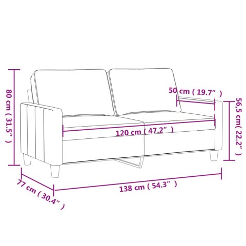 Sofa 2-osobowa, czarna, 120 cm, tapicerowana aksamitem Lumarko!