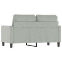 Sofa 2-osobowa, jasnoszara, 120 cm, tapicerowana aksamitem Lumarko!