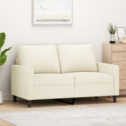 Sofa 2-osobowa, kremowy, 120 cm, tapicerowana aksamitem Lumarko!
