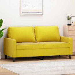 Sofa 2-osobowa, żółta, 140 cm, tapicerowana aksamitem Lumarko!