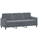 3-osobowa sofa z poduszkami, ciemnoszara, 180 cm, aksamit Lumarko!