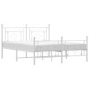 Metalowa rama łóżka z wezgłowiem i zanóżkiem, biała, 150x200 cm Lumarko!